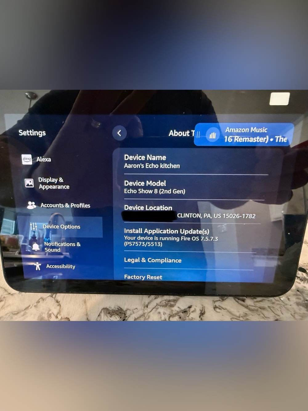 Amazon Echo Show 8 Smart Display - Black and Blue Screen